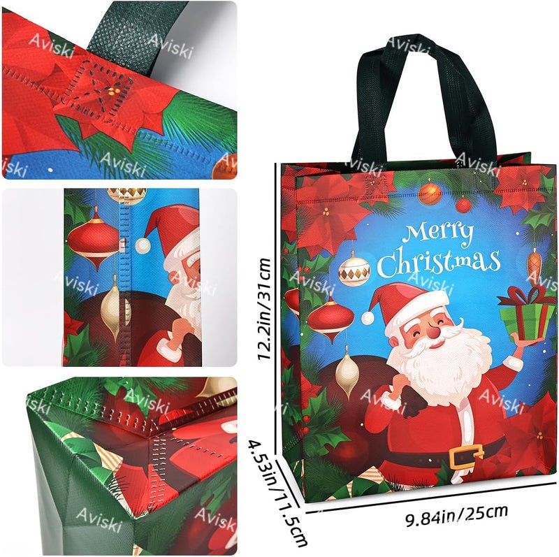 Axiski 4PCS Christmas Gift Bags, Multifunctional Treat Non woven Christmas Bags with Handles for Gifts Wrapping Shopping, Xmas Party Supplies - Image 2